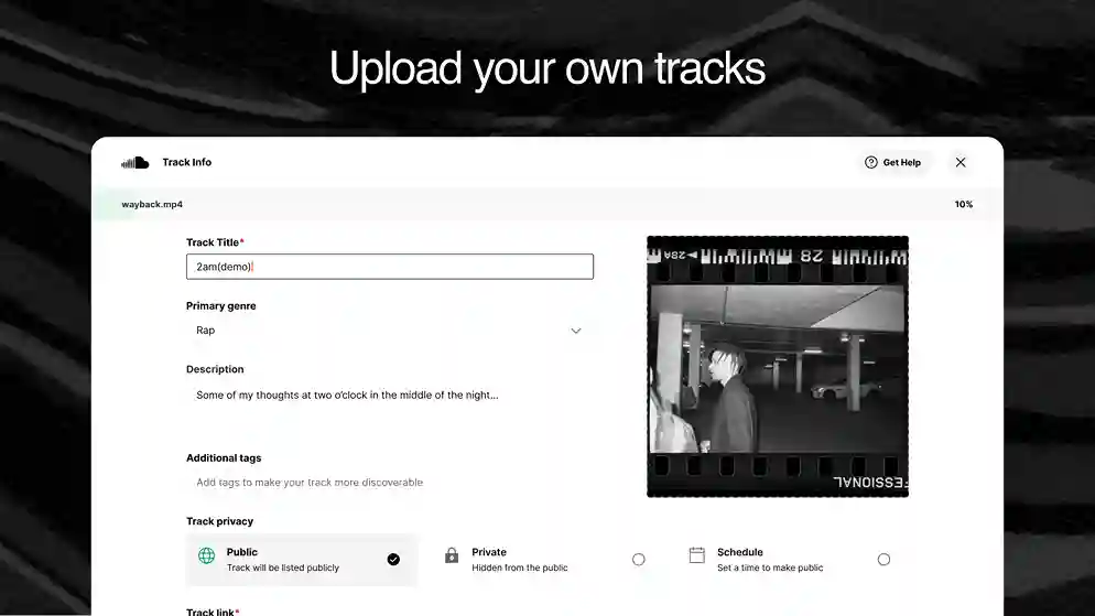upload your tracks