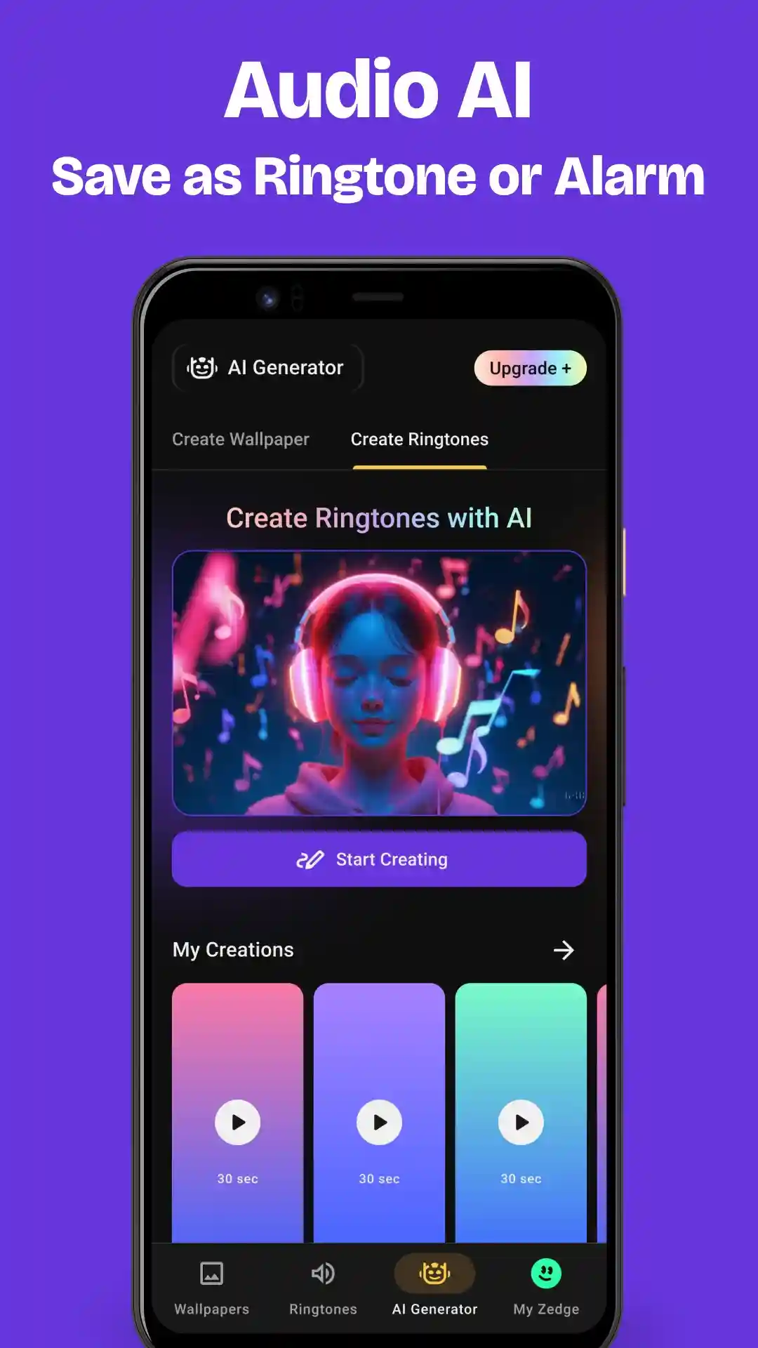 set audio as ringtone or alarm